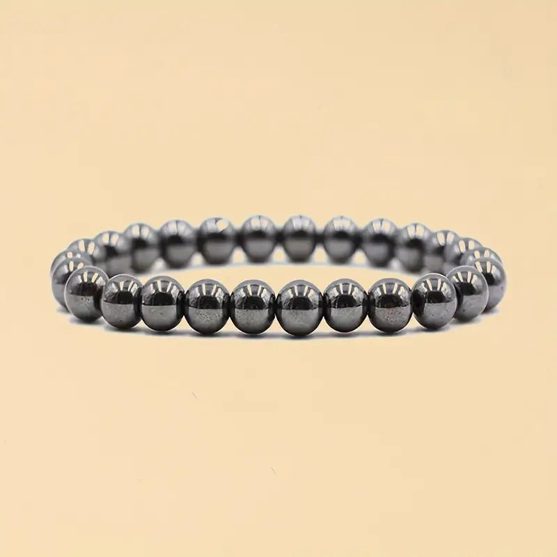 Black Hematite Bracelet (round beads)